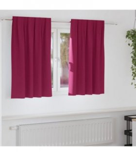 vidaXL Blackout Curtains with Rings 2 pcs Wine Red 140 x 140 cm