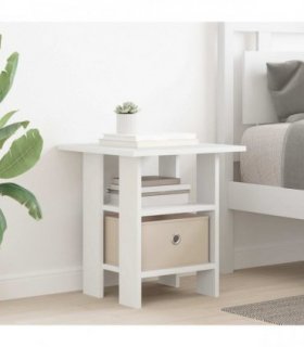 vidaXL Bedside Table with Drawer White 41 x 40 x 45 cm Engineered Wood
