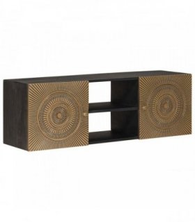 vidaXL TV Cabinet with Shelf with Storage Brass 105 x 30 x 35 cm