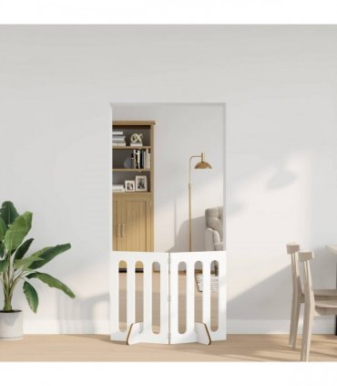 vidaXL Folding Pet Fence 2 pcs White 100.5 x 38 x 70 cm