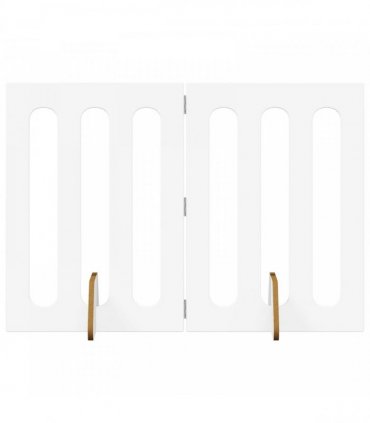vidaXL Folding Pet Fence 2 pcs White 100.5 x 38 x 70 cm