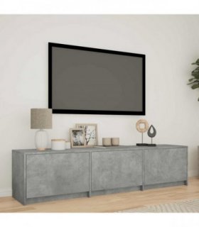 vidaXL TV Cabinet with LED with LED Concrete Grey 165 x 34 x 40 cm