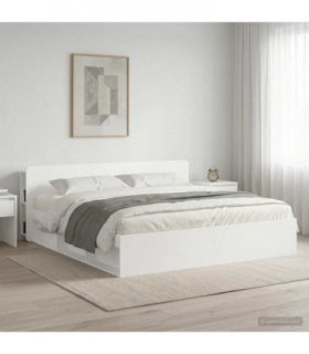 vidaXL Headboard Cabinet with Storage White Engineered Wood