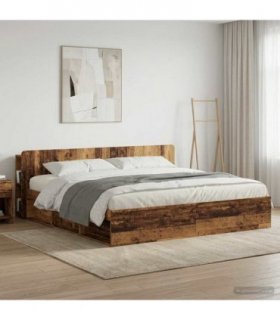 vidaXL Headboard Cabinet with Storage Old Wood Engineered Wood