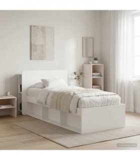 vidaXL Headboard Cabinet with Storage White Engineered Wood