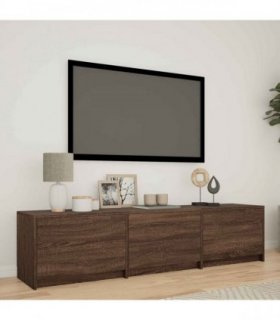 vidaXL TV Cabinet with LED Brown Oak 165 x 34 x 40 cm Engineered Wood