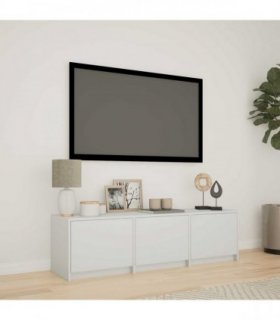 vidaXL TV Cabinet with LED White 140 x 34 x 40 cm Engineered Wood
