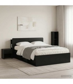 vidaXL Headboard Cabinet with Storage Black Engineered Wood