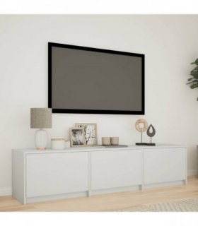 vidaXL TV Cabinet with LED White 165 x 34 x 40 cm Engineered Wood
