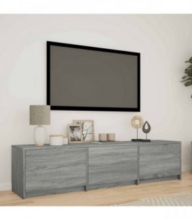 vidaXL TV Cabinet with LED with LED Grey Sonoma 165 x 34 x 40 cm