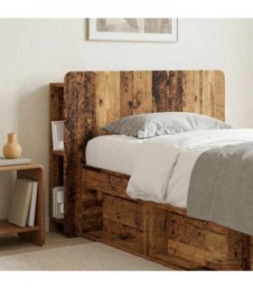 vidaXL Headboard Cabinet with Storage Old Wood Engineered Wood