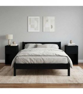 vidaXL Bed Cabinet 2 pcs Black Oak 29 x 31.5 x 49 cm Engineered Wood