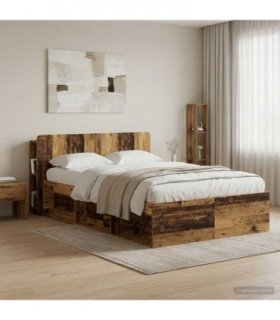 vidaXL Headboard Cabinet with Storage Old Wood Engineered Wood