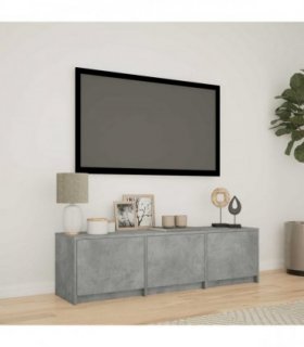 vidaXL TV Cabinet with LED with LED Concrete Grey 140 x 34 x 40 cm