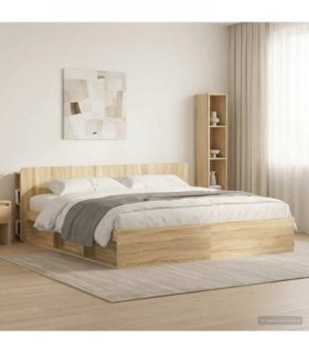 vidaXL Headboard Cabinet with Storage Sonoma Oak Engineered Wood