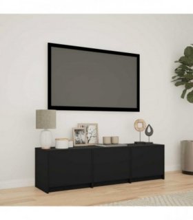 vidaXL TV Cabinet with LED Black 140 x 34 x 40 cm Engineered Wood