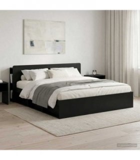 vidaXL Headboard Cabinet with Storage Black Engineered Wood