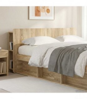 vidaXL Headboard Cabinet with Storage Sonoma Oak Engineered Wood