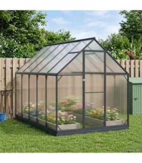 vidaXL Garden Greenhouse with Door Anthracite 183.5 x 303.5 x 207 cm
