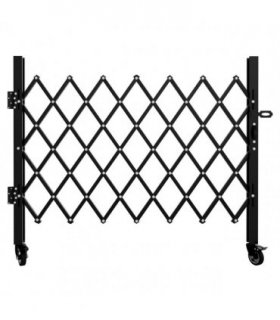 Foldable Security Gate, Expandable Safety Barrier with 360° Swivel Casters Lockable Design, Portable Mobile Rolling Barricade for Garage, Warehouse, Driveway and Pool Areas (51.57" H x 42" W)