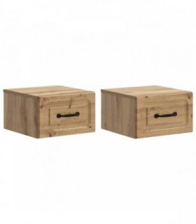 vidaXL Wall-Mounted Bedside Cabinet 2 pcs Artisan Oak Engineered Wood
