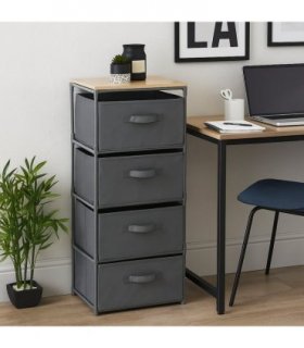 4 Drawer Chest. Drawers feature fabric handles