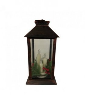 Battery Operated Lantern with 3 Candles