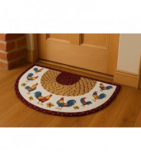 Rooster Half-Moon Braided Rug