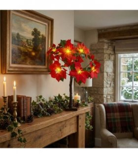 Free Standing LED Poinsettia Tree