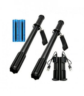 （2 Pack）3-Modes USB Rechargeable LED Flashlight Hiking Security Torch Camping Outdoor Flashlight Set