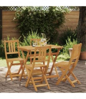 vidaXL with Cushion 4 pcs Natural 40 x 42 x 85 cm Solid Acacia Wood