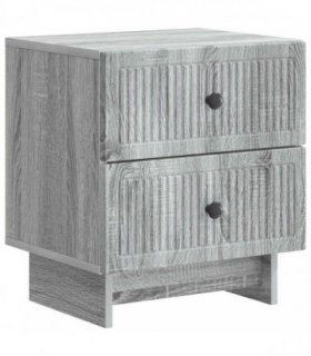 vidaXL Bedside Cabinet Grey Sonoma 43 x 34.5 x 47.5 cm Engineered Wood