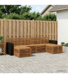 vidaXL Sofa Sets 6 pcs Natural Solid Acacia Wood