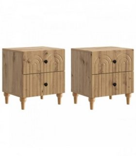 vidaXL Bedside Cabinet with Drawer 2 pcs Artisan Oak 43 x 34.5 x 48 cm