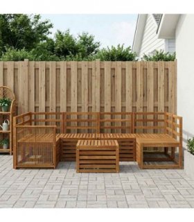 vidaXL Outdoor Sofa Set 7 pcs Natural Solid Acacia Wood