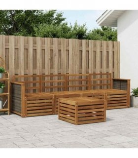 vidaXL Outdoor Sofa Set 5 pcs Natural Solid Acacia Wood