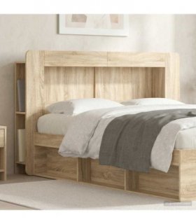 vidaXL Headboard Cabinet with Storage Sonoma Oak Engineered Wood