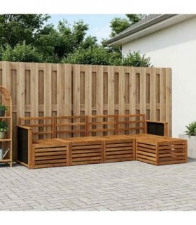 vidaXL Outdoor Sofa Set 5 pcs Natural
