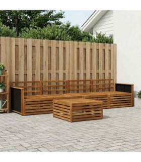 vidaXL Outdoor Sofa Set 5 pcs Natural Solid Acacia Wood