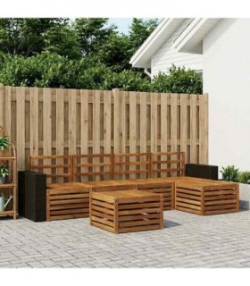 vidaXL Outdoor Sofa Set 6 pcs Natural