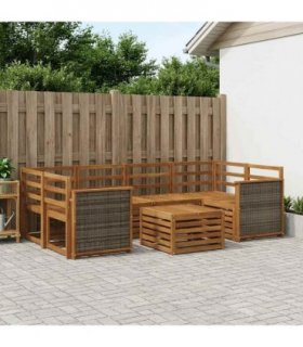 vidaXL Outdoor Sofa Set 7 pcs Natural Solid Acacia Wood