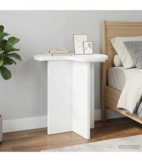 vidaXL Side Table 2 pcs White Ø 39 x 38 cm Engineered Wood