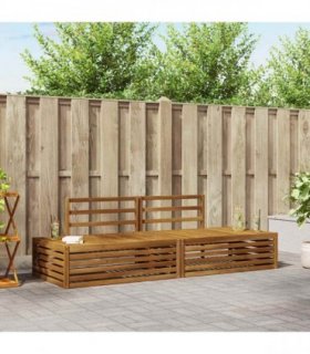 vidaXL Outdoor Sofa Set Natural 203.5 x 83 x 73 cm Solid Acacia Wood