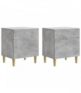 vidaXL Bedside Cabinet 2 pcs Concrete Grey 43 x 34.5 x 50 cm