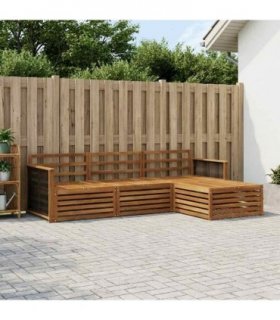 vidaXL Outdoor Sofa Set Natural 249 x 162.5 x 73 cm Solid Acacia Wood