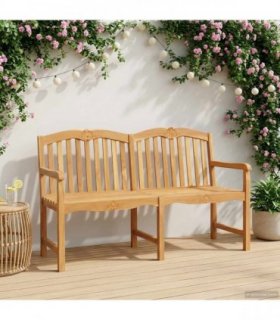 vidaXL Handcarved Rose Bench 150 x 60.5 x 95 cm Solid Teak Wood