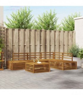 vidaXL Outdoor Sofa Set 5 Piece Natural Solid Acacia Wood