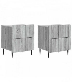 vidaXL Bedside Cabinet 2 pcs Grey Sonoma 43 x 34.5 x 49.5 cm
