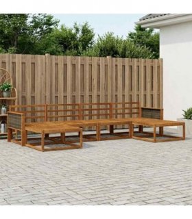 vidaXL Outdoor Sofa Set 6 pcs Natural Solid Acacia Wood