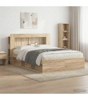 vidaXL Headboard Cabinet with Storage Sonoma Oak Engineered Wood